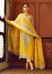 Arched Blossom – Yellow & Silver Embroidered Suit