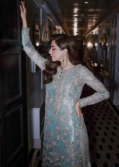Ice Blue Embroidered Luxury Ensemble