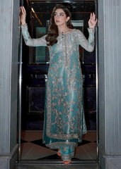 Ice Blue Embroidered Luxury Ensemble