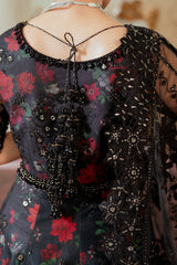 Midnight Blossom – Black Floral Embellished Lehenga