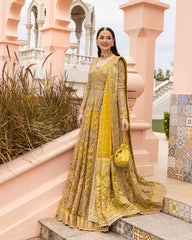 Golden Radiance – Yellow Embellished Bridal Maxi