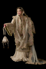 Ethereal Ivory Bridal Ensemble with Delicate Hand Embellishments