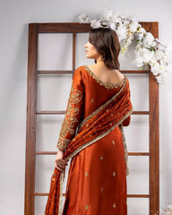 Rust Gold Embroidered Luxury Suit
