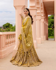 Golden Radiance – Yellow Embellished Bridal Maxi