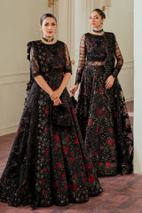 Midnight Blossom – Black Floral Embellished Lehenga
