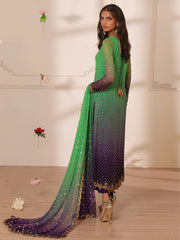 Radiant Ombre – Green & Purple Embellished Ensemble
