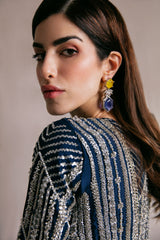 Midnight Blue Embellished Maxi