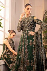 Majestic Emerald Bridal Gown with Heavy Embellishments