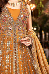 Radiant Mustard Embellished Bridal Anarkali with Dupatta