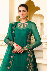 Emerald Enchant – Green Embroidered Formal Ensemble