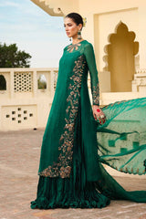 Emerald Enchant – Green Embroidered Formal Ensemble