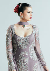 Amethyst Allure – Silver Embellished Evening Gown