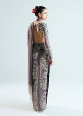 Amethyst Allure – Silver Embellished Evening Gown