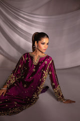 Plum Elegance – Embroidered Formal Suit