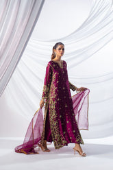 Plum Elegance – Embroidered Formal Suit