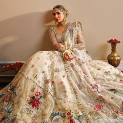 Ivory Multicolor Hand-Embroidered Bridal Lehenga