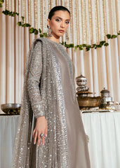 Silver Elegance – Hand-Embellished Formal Ensemble