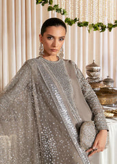 Silver Elegance – Hand-Embellished Formal Ensemble