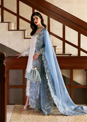 Serenity in Blue – Handcrafted Embroidered Attire”