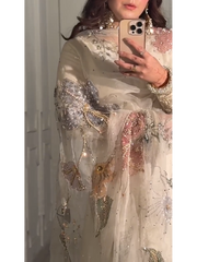 Celestial Bloom – Ivory Hand-Embroidered Luxury Ensemble