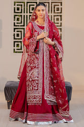 Crimson Royale – Deep Red Bridal Ensemble