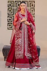 Crimson Royale – Deep Red Bridal Ensemble