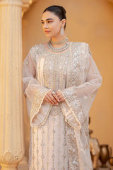Moonlit Elegance – Silver Embroidered Formal Ensemble