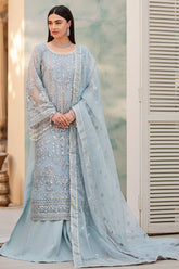 Celestial Mist – Powder Blue Embroidered Formal Ensemble