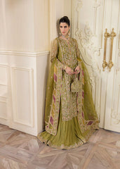 Olive Opulence – Green Embroidered Formal Ensemble