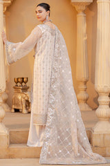 Moonlit Elegance – Silver Embroidered Formal Ensemble