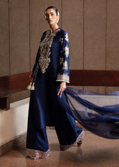 Midnight Grace – Navy Embroidered Formal Ensemble