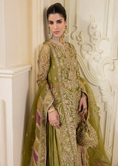 Olive Opulence – Green Embroidered Formal Ensemble
