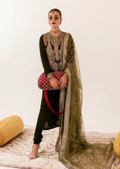 Midnight Majesty – Black Embroidered Formal Ensemble