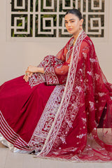 Crimson Royale – Deep Red Bridal Ensemble