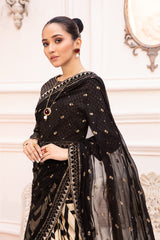 Noir Enigma – Black & Gold Saree Ensemble