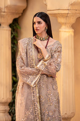 Golden Taupe Radiance – Embroidered Formal Ensemble