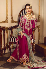 Majestic Rose – Magenta Embroidered Formal Ensemble