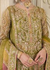 Olive Opulence – Green Embroidered Formal Ensemble