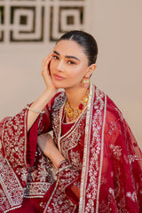 Crimson Royale – Deep Red Bridal Ensemble