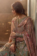 Ethereal Mint & Blush Hand-Embellished Bridal Lehenga