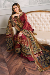 Regal Heritage – Maroon Angrakha Embroidered Ensemble