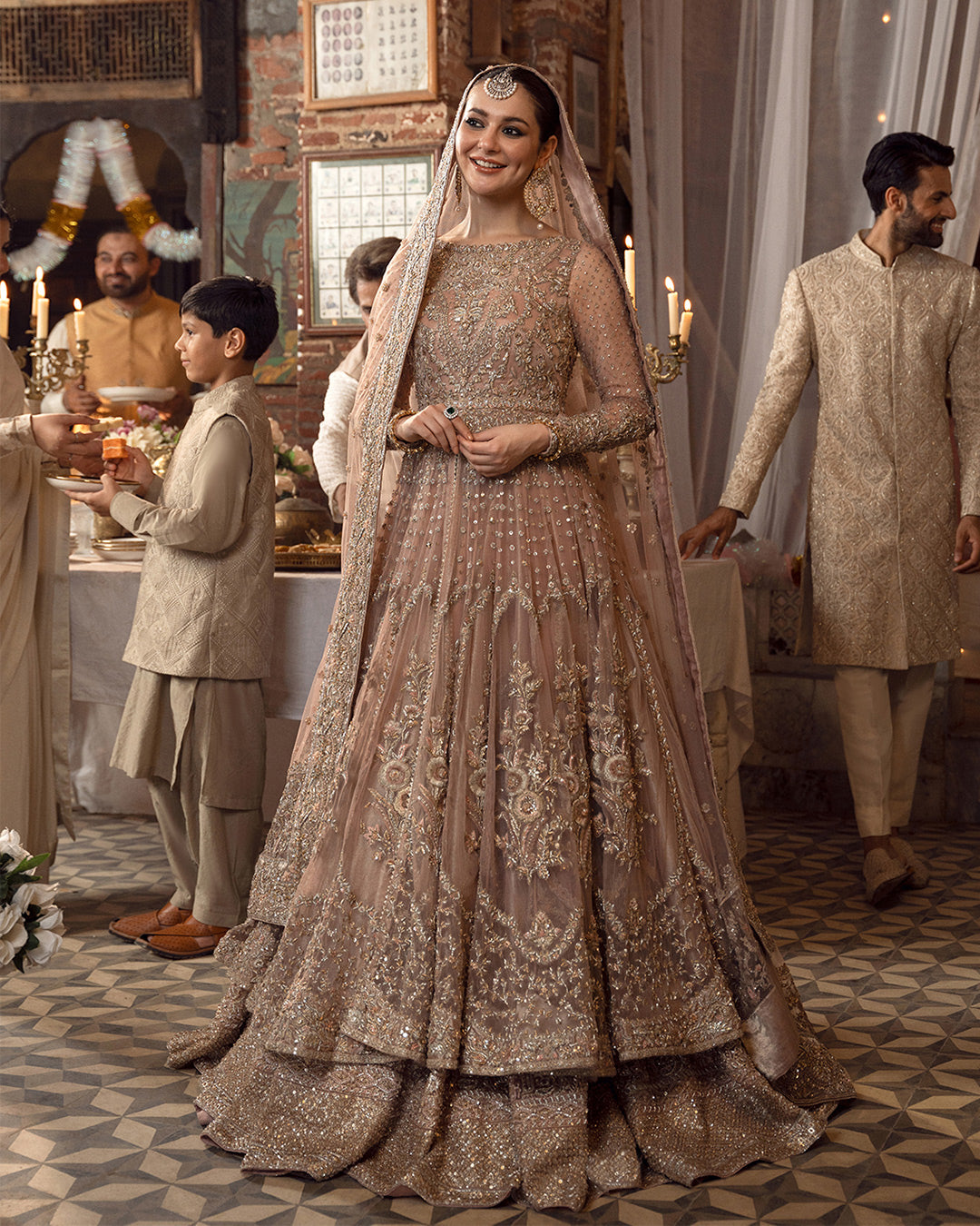 Golden Blossom – Champagne Gold Embroidered Bridal Gown