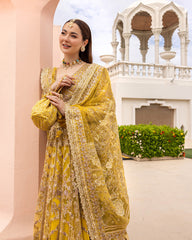 Golden Radiance – Yellow Embellished Bridal Maxi