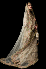 Ethereal Ivory Bridal Ensemble with Delicate Hand Embellishments