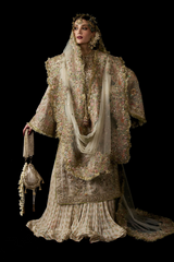 Ethereal Ivory Bridal Ensemble with Delicate Hand Embellishments
