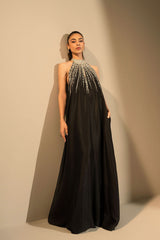 Black Crystal Embellished Dress