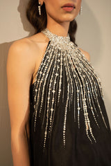Black Crystal Embellished Dress