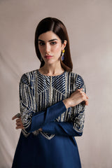 Midnight Blue Embellished Maxi