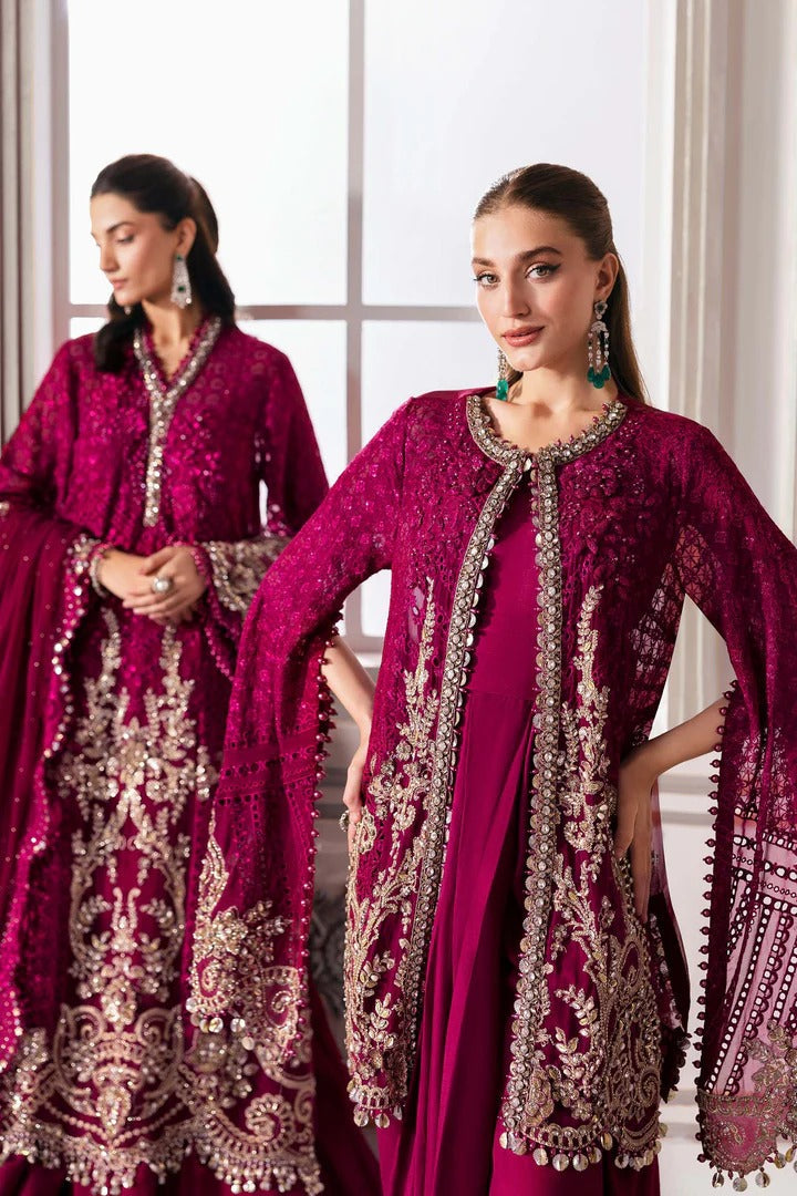 3 Piece Unstitched Embroidered Chiffon Suit