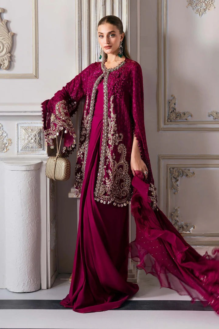 3 Piece Unstitched Embroidered Chiffon Suit